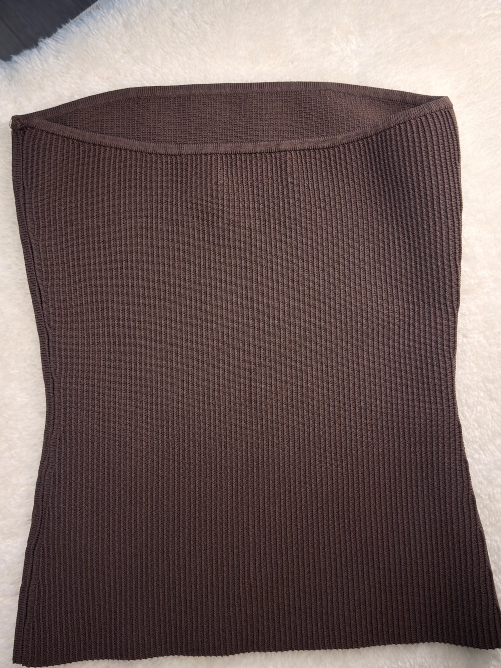 Aritzia Sculpt Knit Brown Ribbed Knit Tube Top - Picture 2 of 3